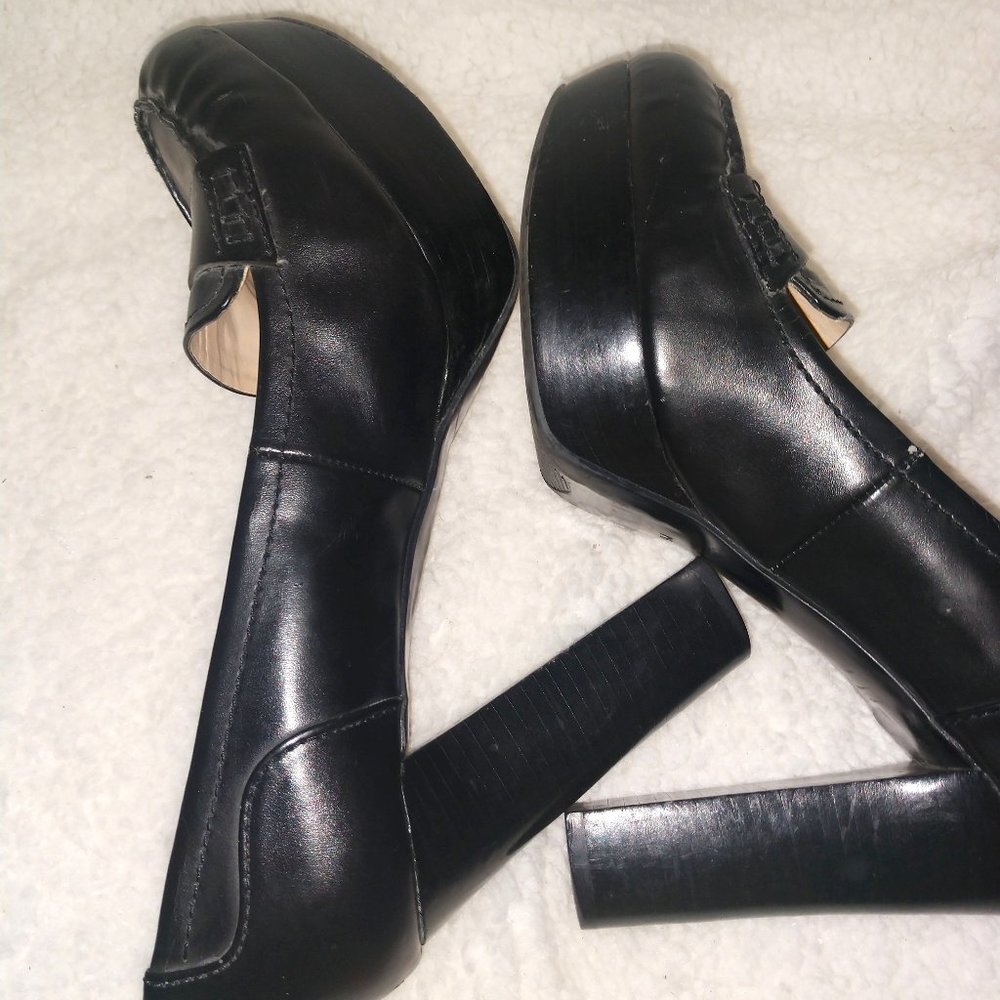 Marc Fisher Platform Loafers, Black Sz 9